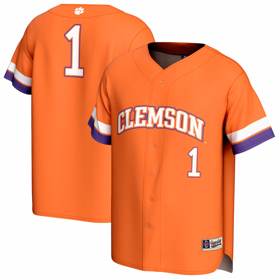 Youth GameDay Greats #1 Orange Clemson Tigers Lightweight Collegiate Baseball Fashion Jersey - Puhuasuan