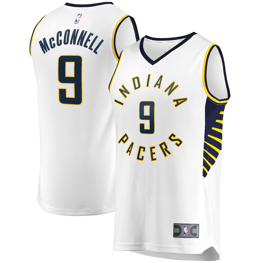 Men's Indiana Pacers T.J. McConnell Fanatics White Fast Break Player Replica Jersey - Association Edition - Puhuasuan
