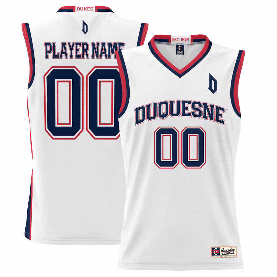 Duquesne Dukes GameDay Greats  Lightweight NIL Pick-A-Player Basketball Jersey - White - Puhuasuan