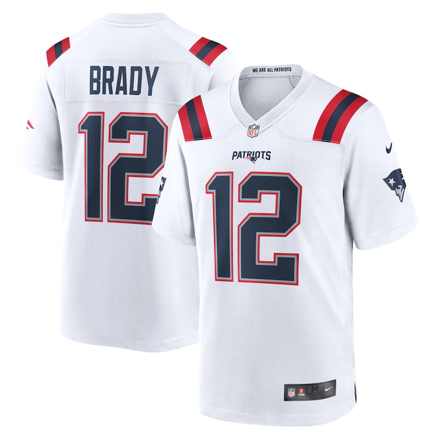 Men's New England Patriots Tom Brady Nike White Retired Game Jersey - Puhuasuan