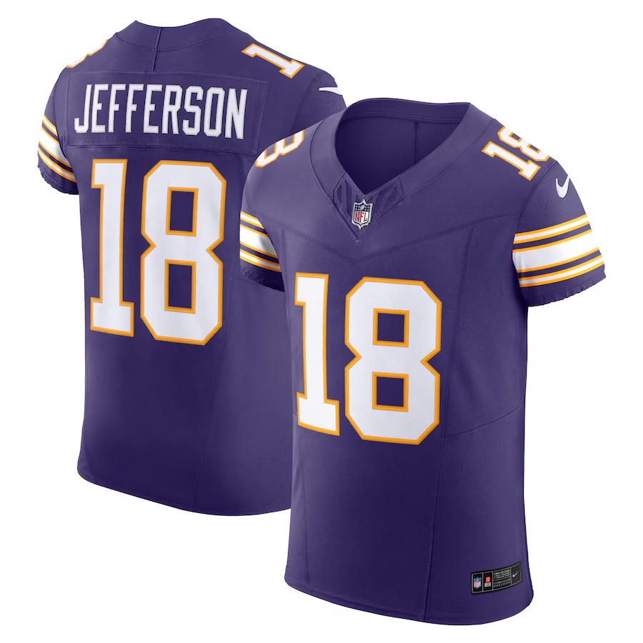 Men's Minnesota Vikings Justin Jefferson Nike Purple Alternate Vapor F.U.S.E. Elite Jersey - Puhuasuan