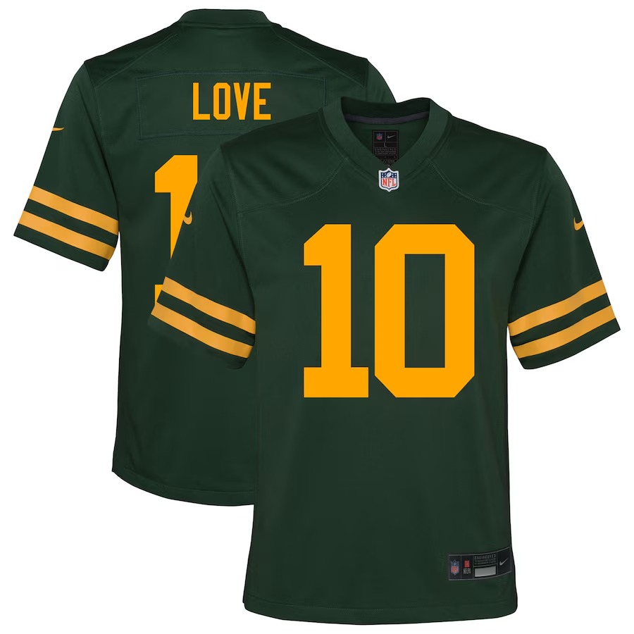 Youth Green Bay Packers Jordan Love Nike Green Alternate Game Jersey - Puhuasuan