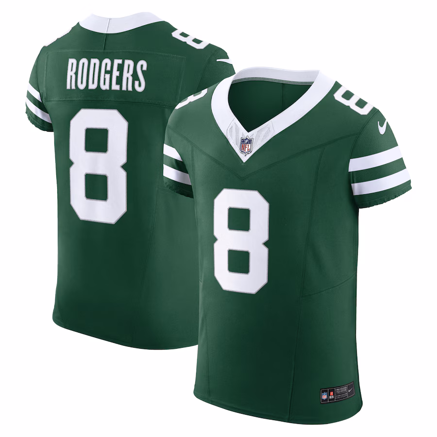 Men's New York Jets Aaron Rodgers Nike Gotham Green Vapor F.U.S.E. Elite Jersey - Puhuasuan