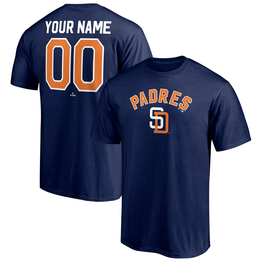 Men's San Diego Padres Navy Cooperstown Winning Streak Personalized Name & Number T-Shirt - Puhuasuan