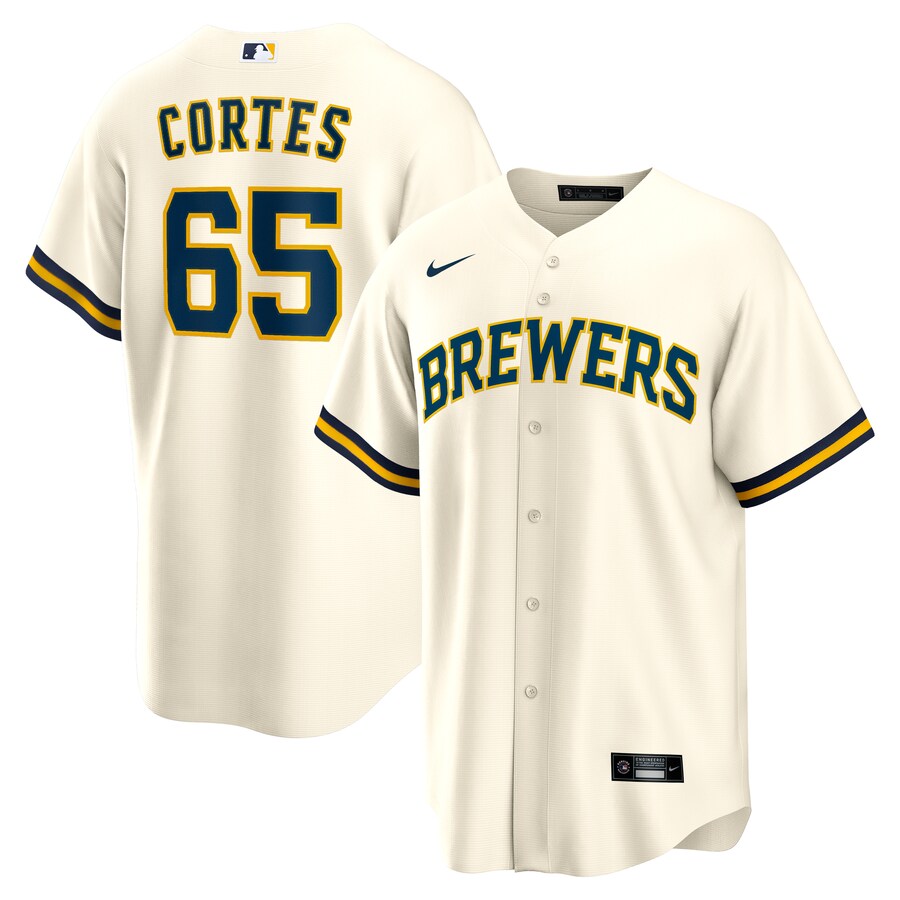 Men's Milwaukee Brewers Nestor Cortes Nike Cream Home Replica Jersey - Puhuasuan