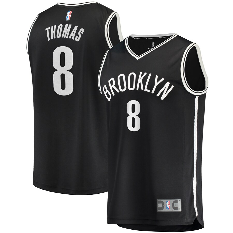 Men's Brooklyn Nets Cam Thomas Fanatics Black 2021 NBA Draft First Round Pick Fast Break Replica Jersey - Icon Edition - Puhuasuan