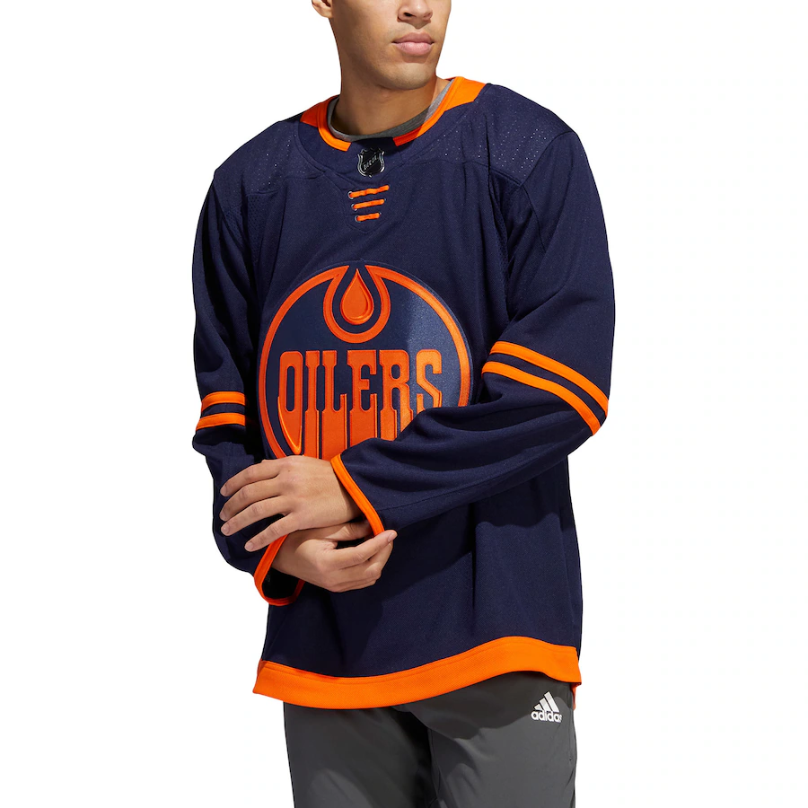 Men's Edmonton Oilers adidas Navy Alternate Primegreen Authentic Custom Jersey - Puhuasuan