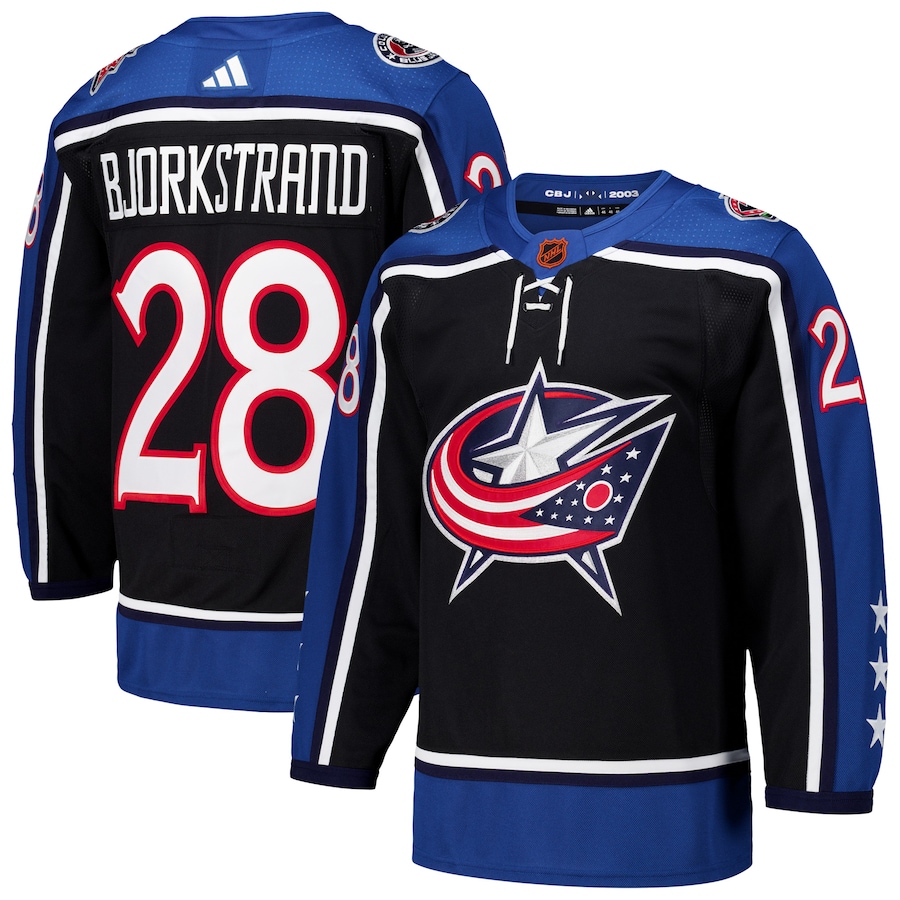Men's Columbus Blue Jackets Oliver Bjorkstrand adidas Black Reverse Retro 2.0 Authentic Player Jersey - Puhuasuan