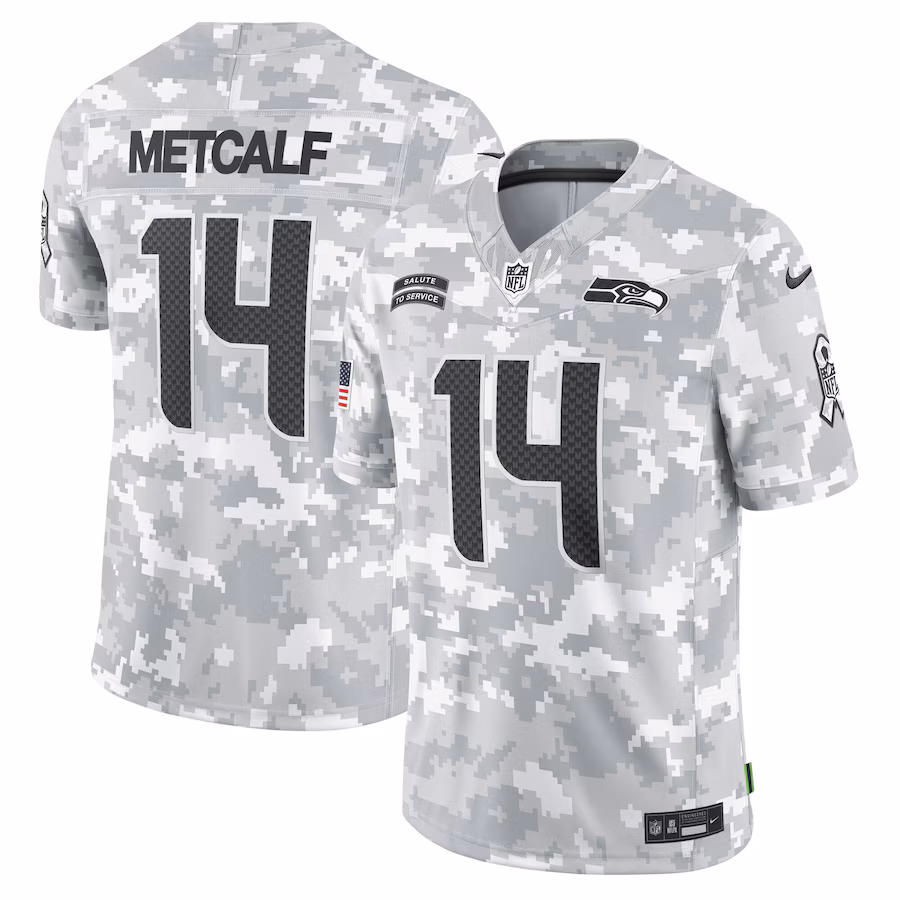 Men's Seattle Seahawks DK Metcalf Nike Arctic Camo 2024 Salute to Service Limited Jersey - Puhuasuan