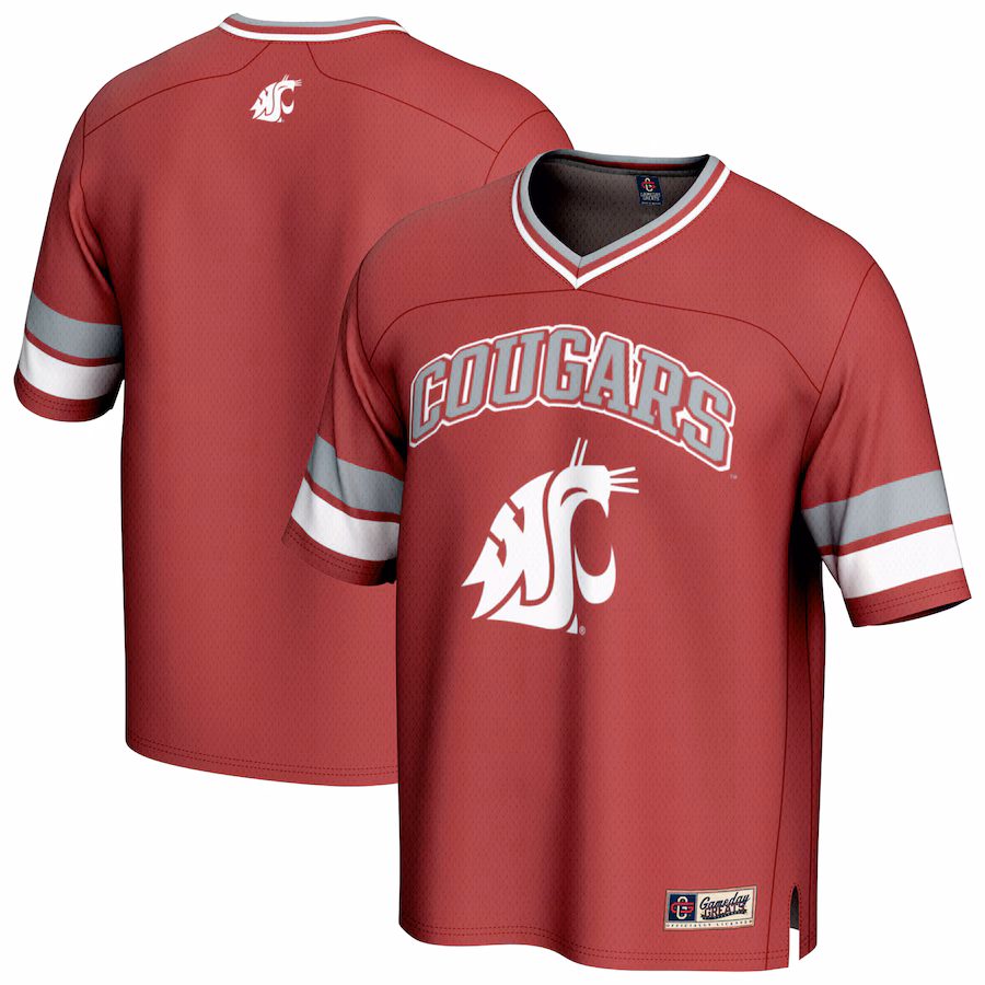 Men's GameDay Greats Crimson Washington State Cougars Spirit Football Jersey - Puhuasuan