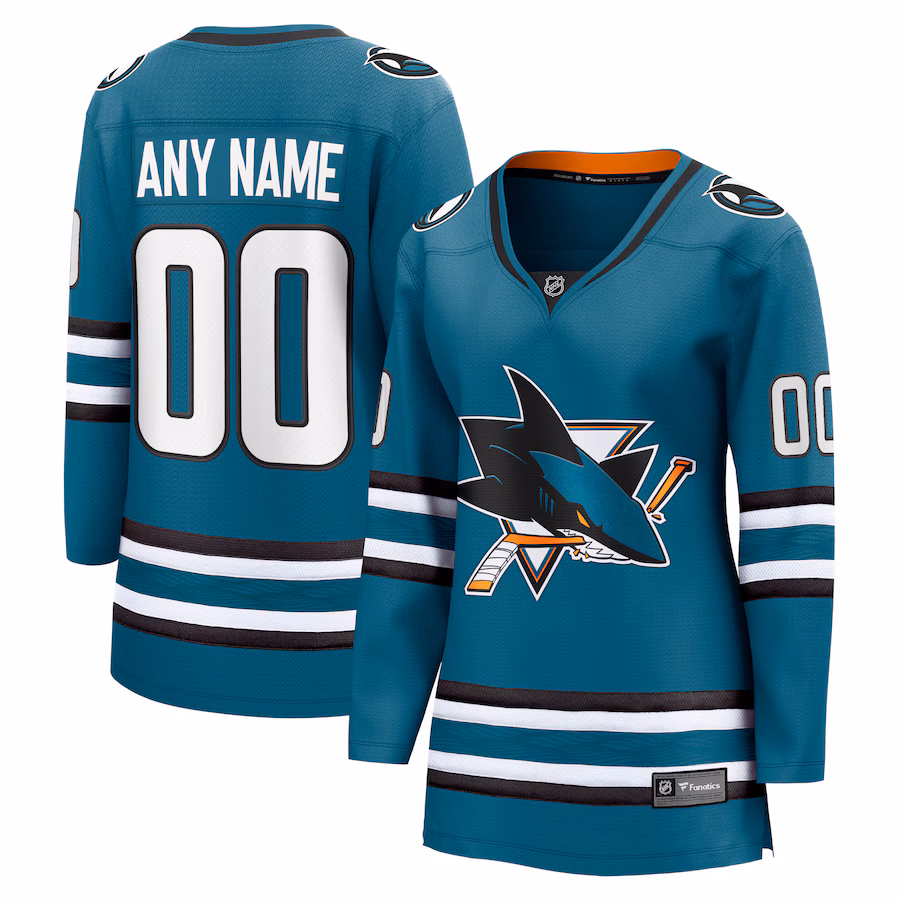 Women's San Jose Sharks Fanatics Teal Home Breakaway Custom Jersey - Puhuasuan