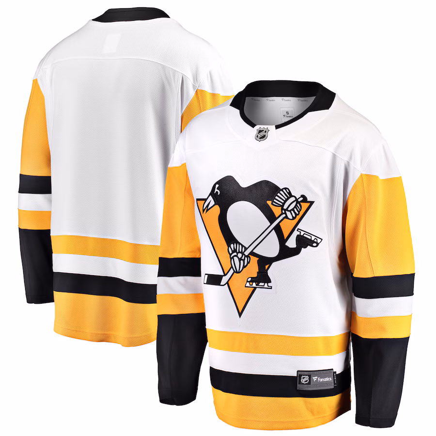 Men's Pittsburgh Penguins Fanatics White Breakaway Away Jersey - Puhuasuan
