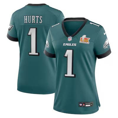 Women's Philadelphia Eagles Jalen Hurts Nike Midnight Green Super Bowl LIX Game Player Jersey - Puhuasuan