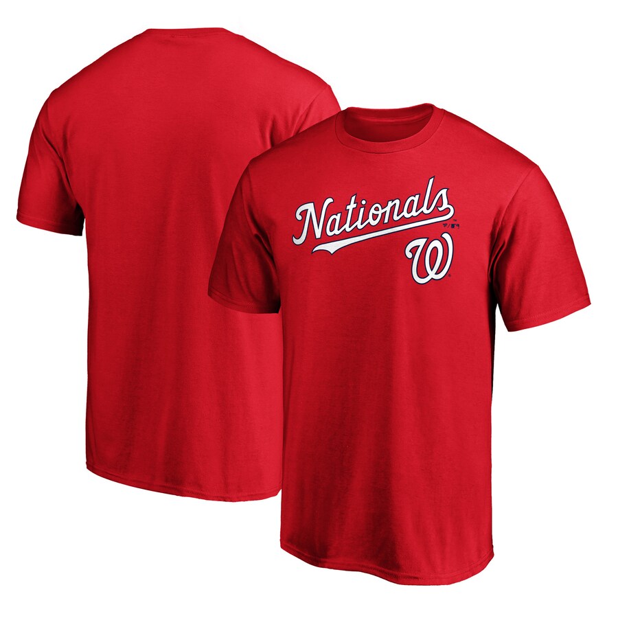 Men's Washington Nationals Red Team Lockup T-Shirt - Puhuasuan