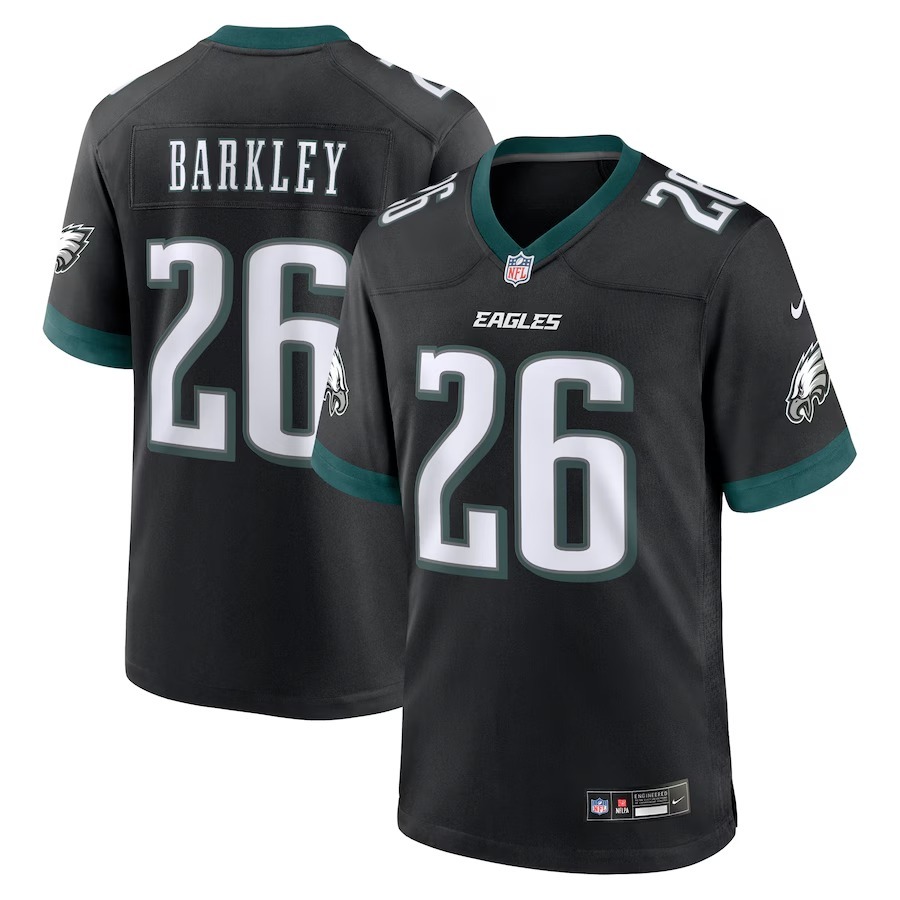 Men's Philadelphia Eagles Saquon Barkley Nike  Black Alternate Game Jersey - Puhuasuan