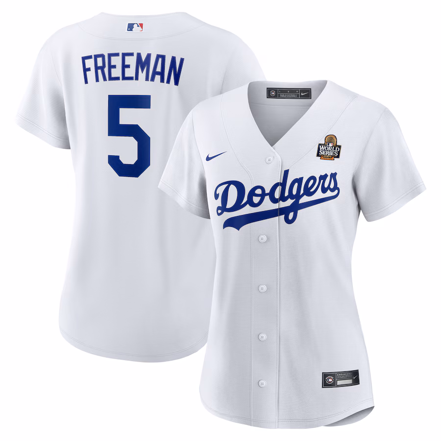 Women's Los Angeles Dodgers Freddie Freeman Nike White 2024 World Series Home Home Replica Jersey - Puhuasuan