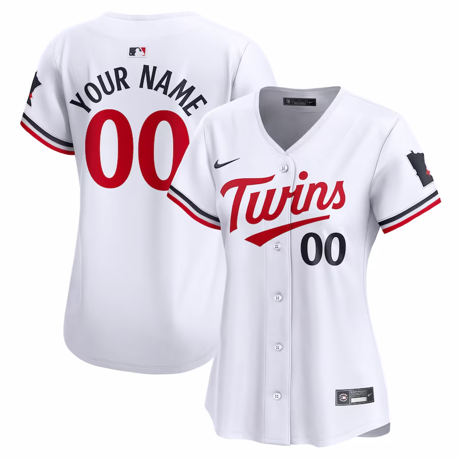 Women's Minnesota Twins Nike White Home Limited Custom Jersey - Puhuasuan