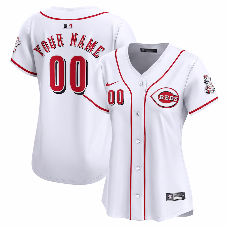 Women's Cincinnati Reds Nike White Home Limited Custom Jersey - Puhuasuan
