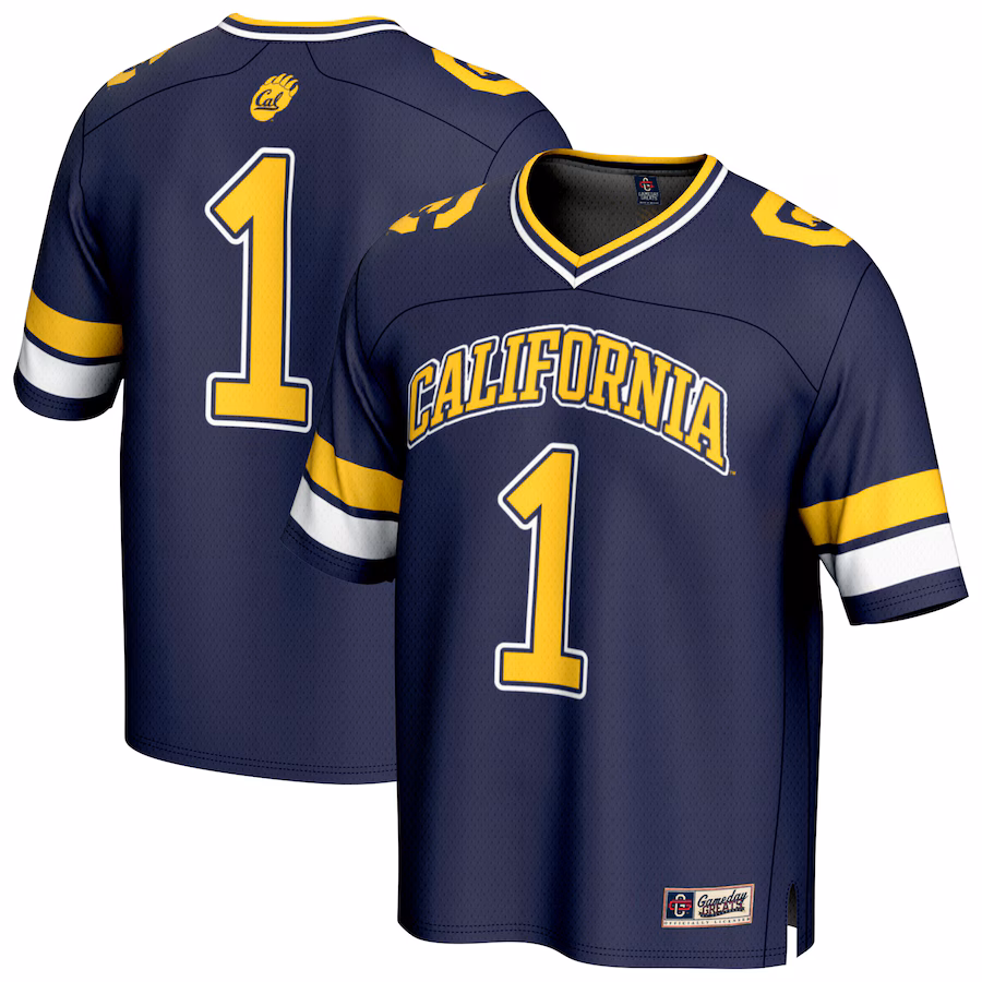 Youth GameDay Greats #1 Navy Cal Bears Collegiate Football Fashion Jersey - Puhuasuan