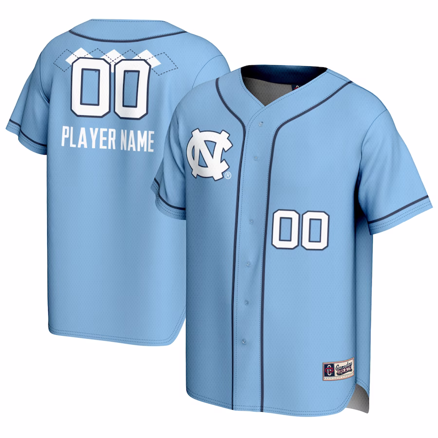 North Carolina Tar Heels GameDay Greats Unisex NIL Pick-A-Player Lightweight Softball Jersey - Carolina Blue - Puhuasuan