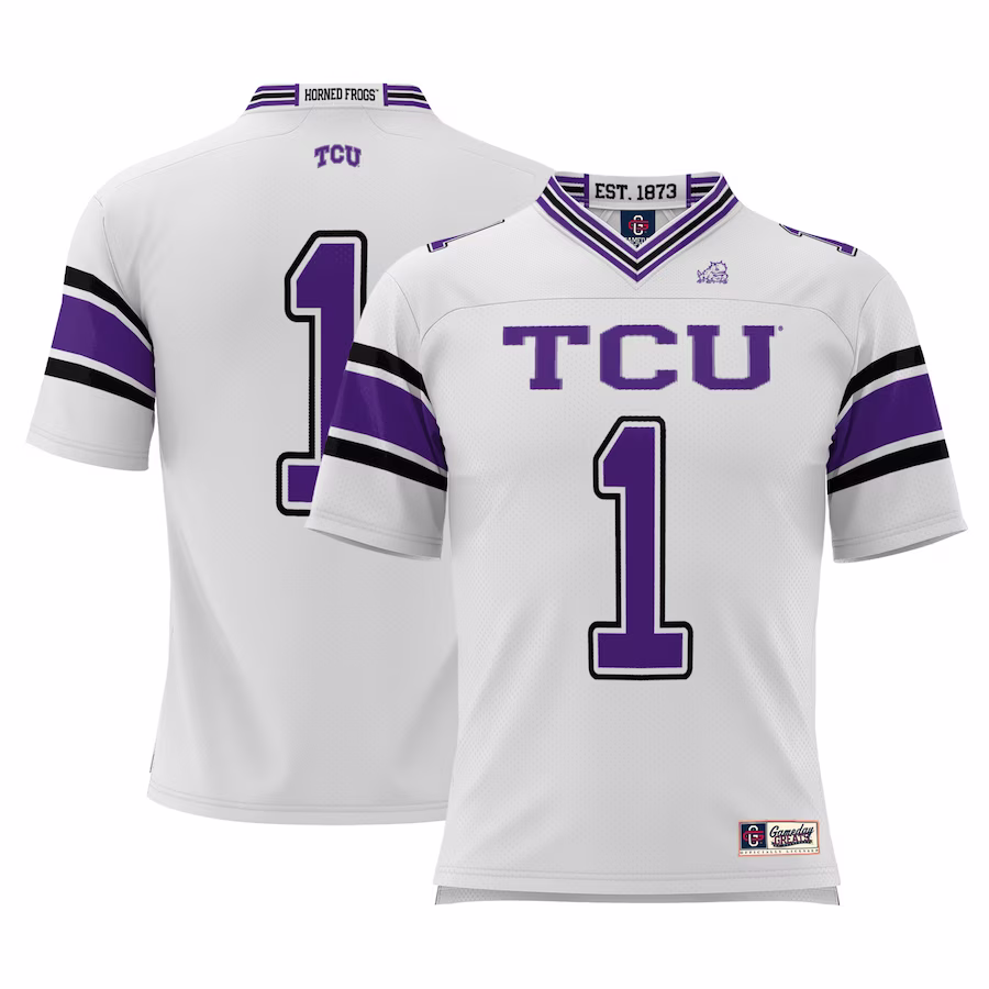 #1 TCU Horned Frogs GameDay Greats Youth Endzone Football Jersey - White - Puhuasuan