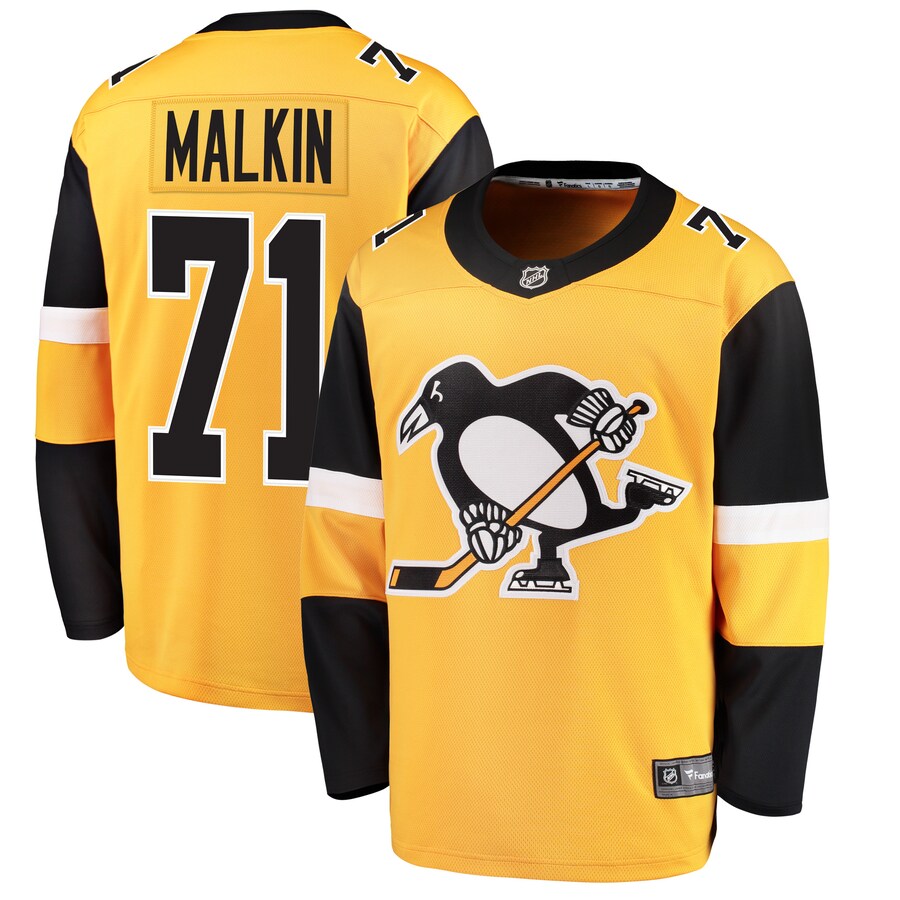 Youth Pittsburgh Penguins Evgeni Malkin Fanatics Branded Gold Alternate Breakaway Player Jersey - Puhuasuan