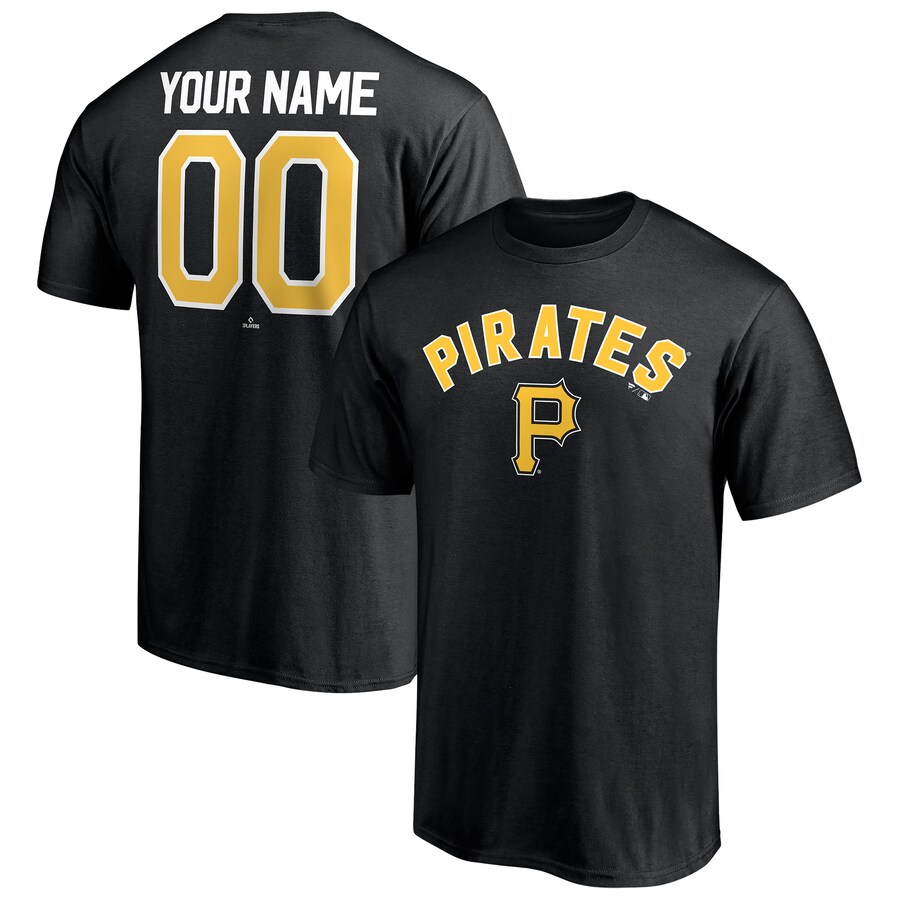Men's Pittsburgh Pirates Black Personalized Team Winning Streak Name & Number T-Shirt - Puhuasuan