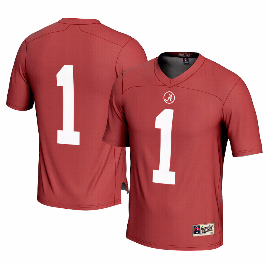 Men's GameDay Greats #1 Crimson Alabama Crimson Tide Football Jersey - Puhuasuan