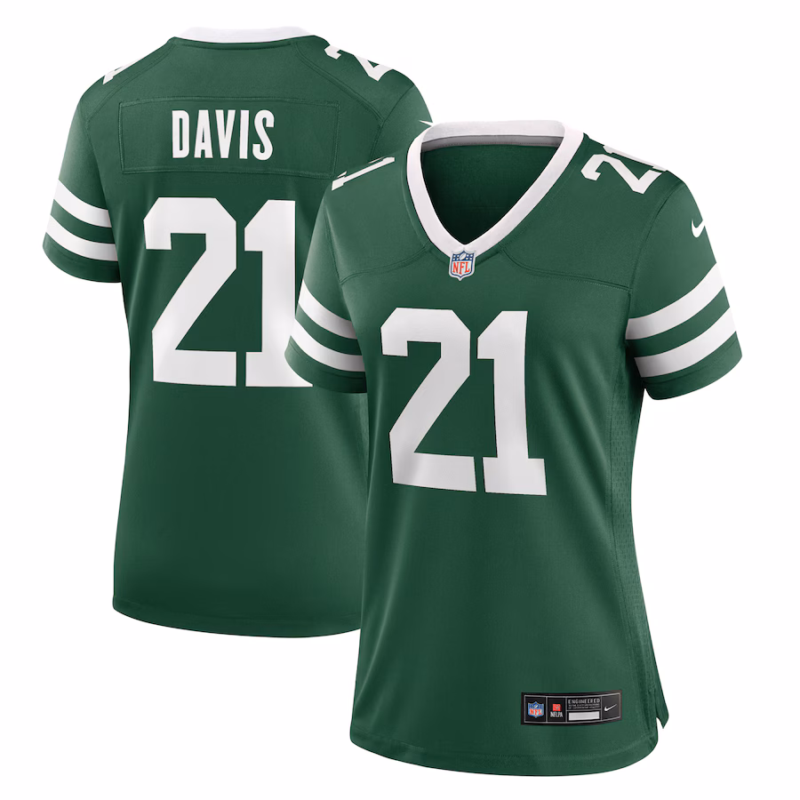 Women's New York Jets Ashtyn Davis Nike Legacy Green Team Game Jersey - Puhuasuan