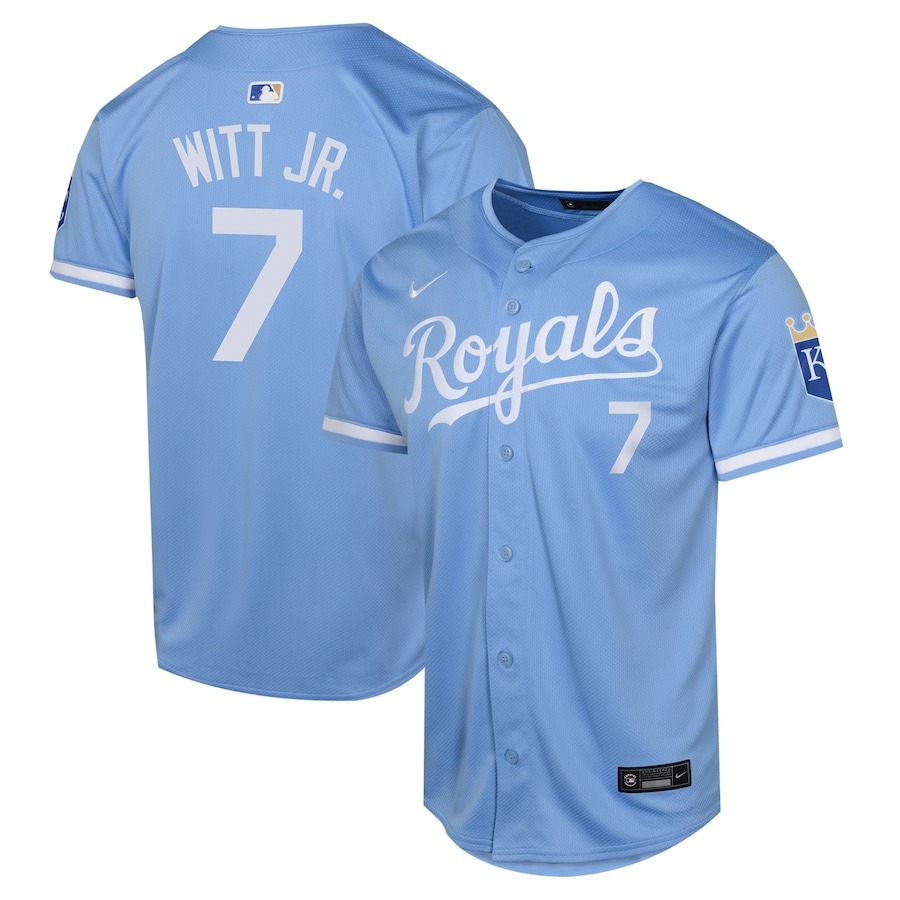 Youth Kansas City Royals Bobby Witt Nike Light Blue Alternate Limited Player Jersey - Puhuasuan