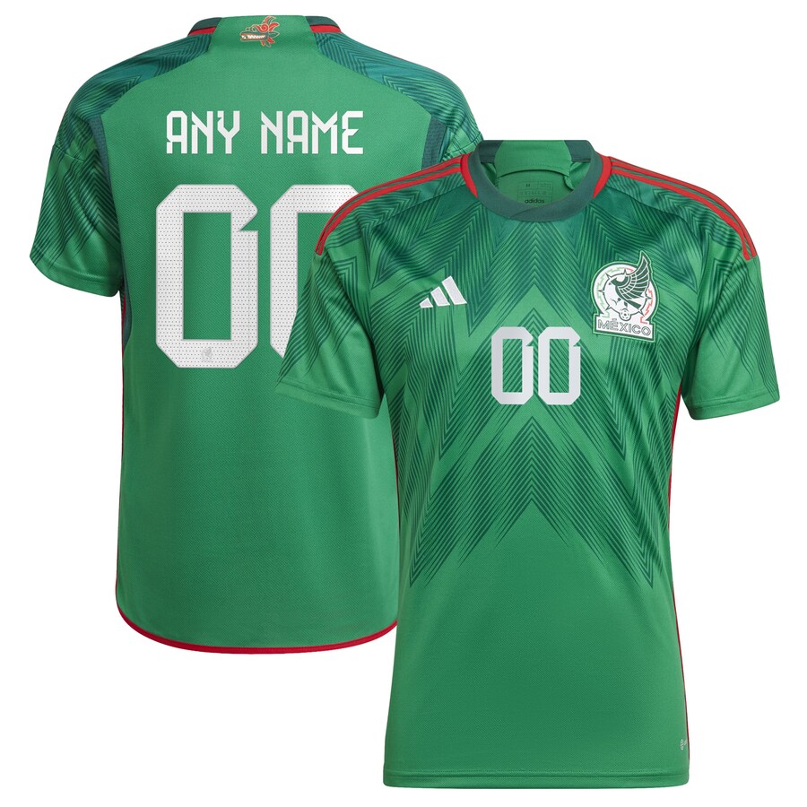 Men's Mexico National Team adidas Green 2022/23 Home Custom Replica Jersey - Puhuasuan