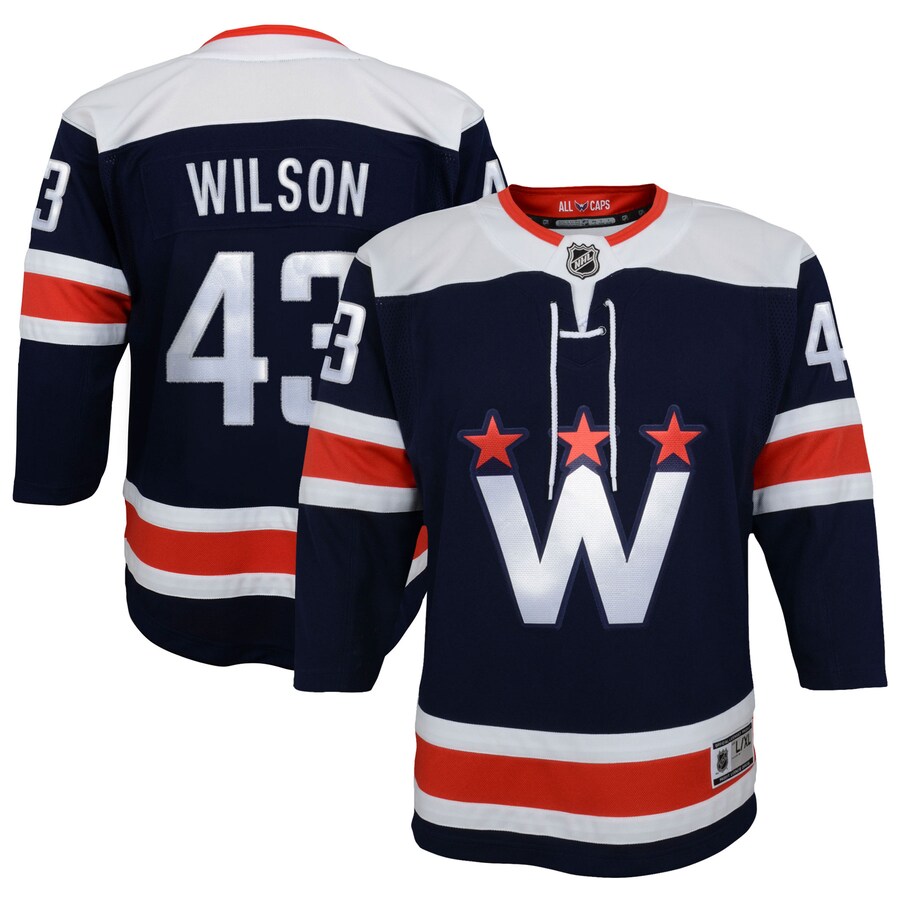 Youth Washington Capitals Tom Wilson Navy 2020/21 Alternate Premier Player Jersey - Puhuasuan