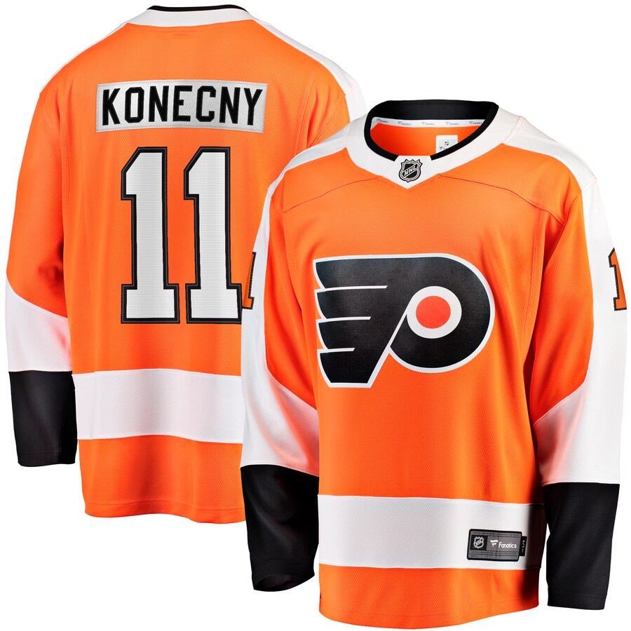 Men's Philadelphia Flyers Travis Konecny Fanatics Branded Orange Home Breakaway Jersey - Puhuasuan