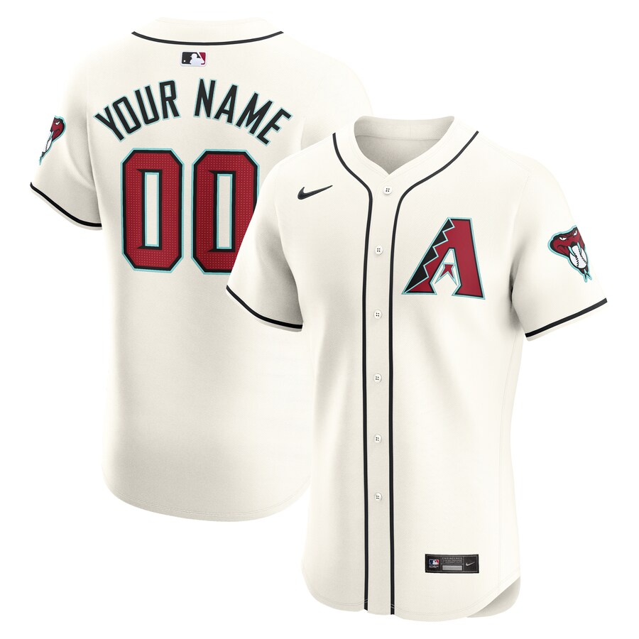 Men's Arizona Diamondbacks Nike White Home Elite Custom Jersey - Puhuasuan