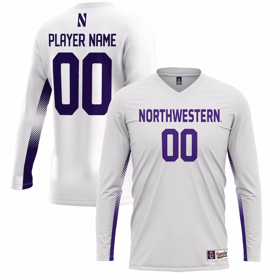 Northwestern Wildcats GameDay Greats Unisex NIL Pick-A-Player Lightweight Volleyball Jersey �?White - Puhuasuan