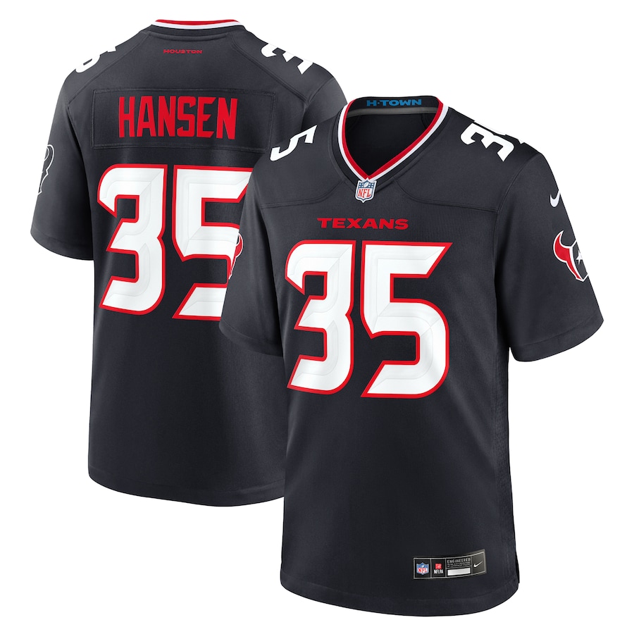 Men's Houston Texans Jake Hansen Nike  Navy Team Game Jersey - Puhuasuan