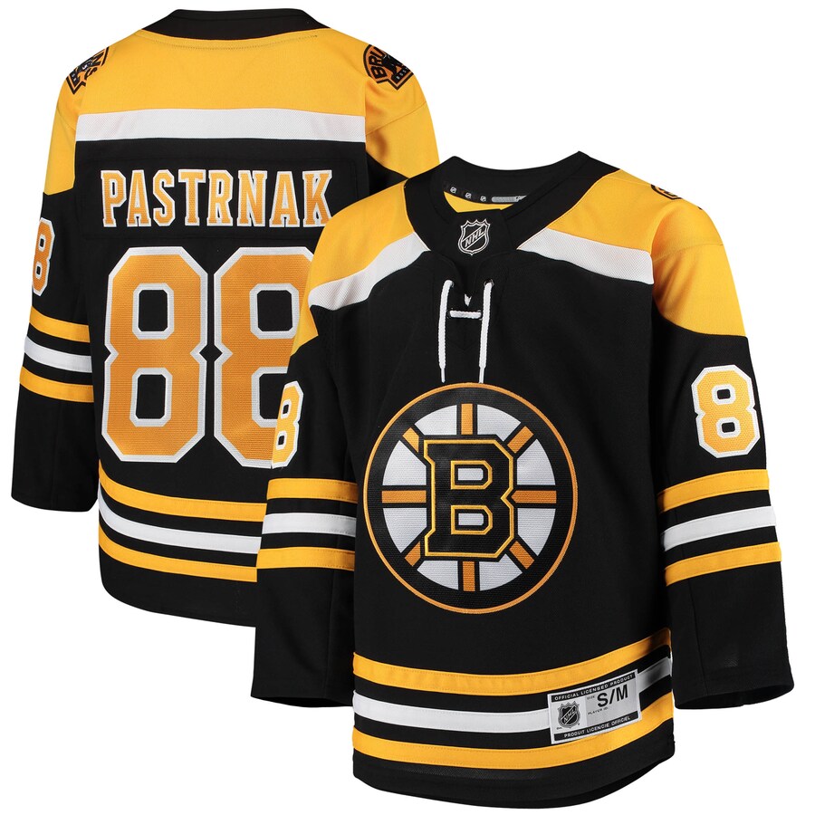 Youth Boston Bruins David Pastrnak Black Home Premier Player Jersey - Puhuasuan