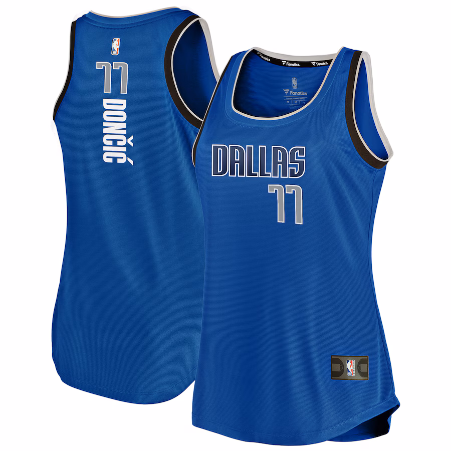 Women's Dallas Mavericks Luka Doncic Fanatics Blue Fast Break Team Tank Jersey - Icon Edition - Puhuasuan