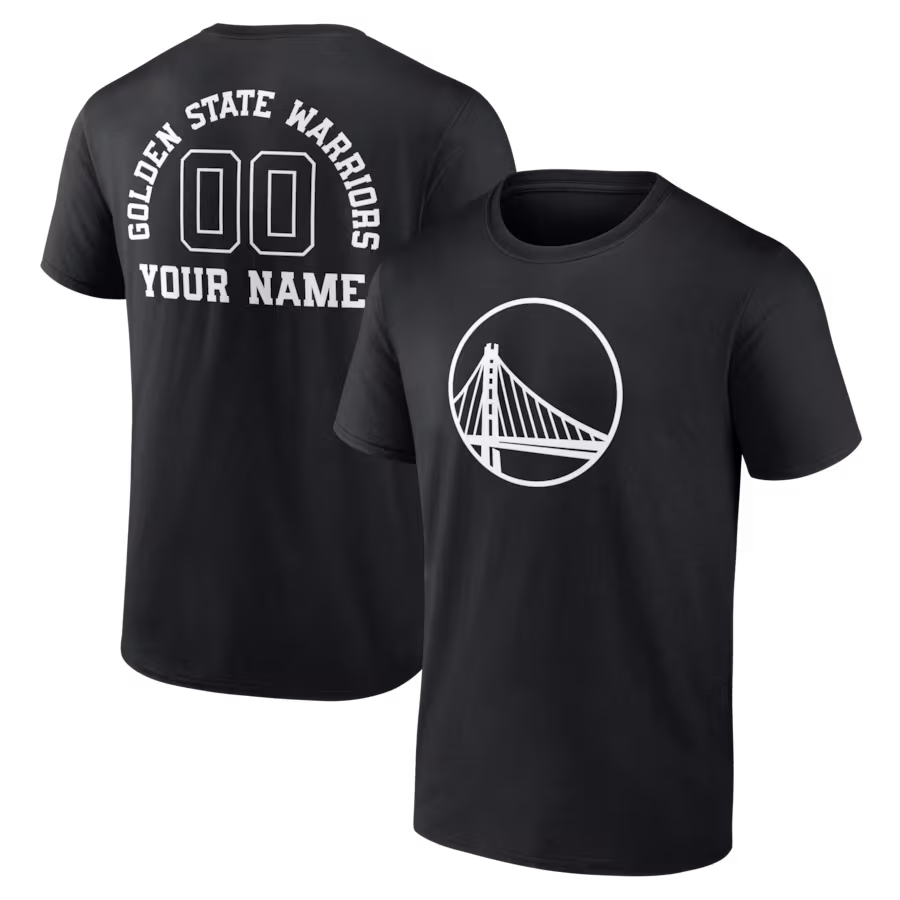 Men's Golden State Warriors Black Custom Monochrome T-Shirt - Puhuasuan