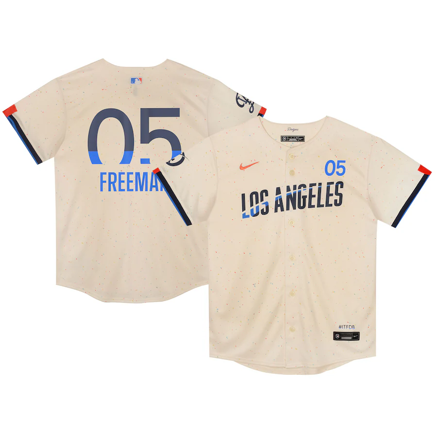 Preschool Los Angeles Dodgers Freddie Freeman Nike Cream 2024 City Connect Limited Player Jersey - Puhuasuan