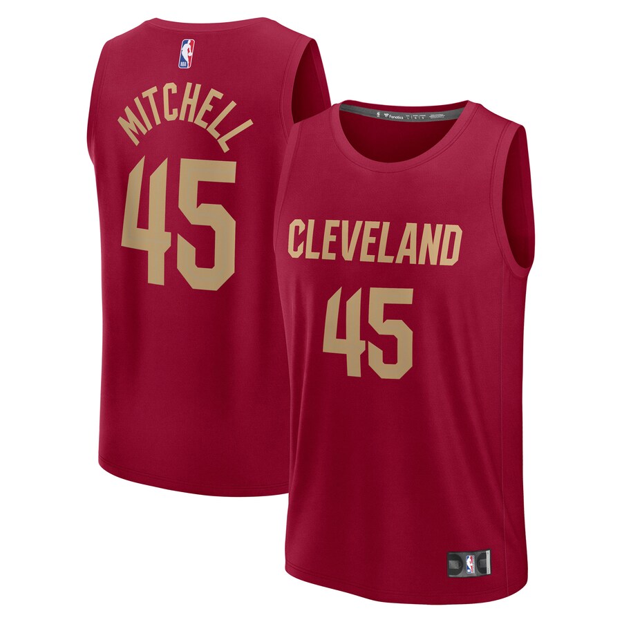 Youth Cleveland Cavaliers Donovan Mitchell Fanatics Wine Fast Break Replica Player Jersey - Icon Edition - Puhuasuan