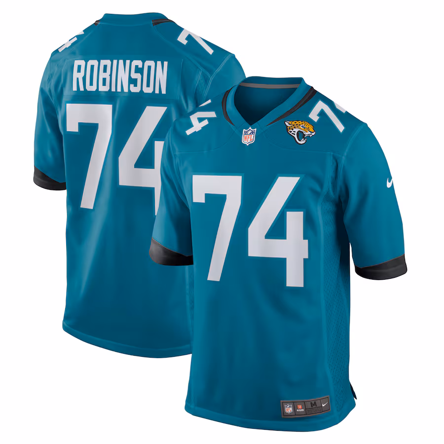 Men's Jacksonville Jaguars Cam Robinson Nike Teal Game Jersey - Puhuasuan