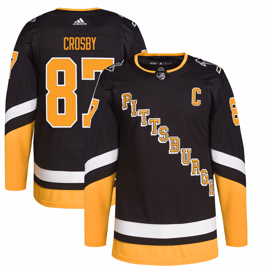 Men's Pittsburgh Penguins Sidney Crosby adidas Black Alternate Primegreen Authentic Player Jersey - Puhuasuan