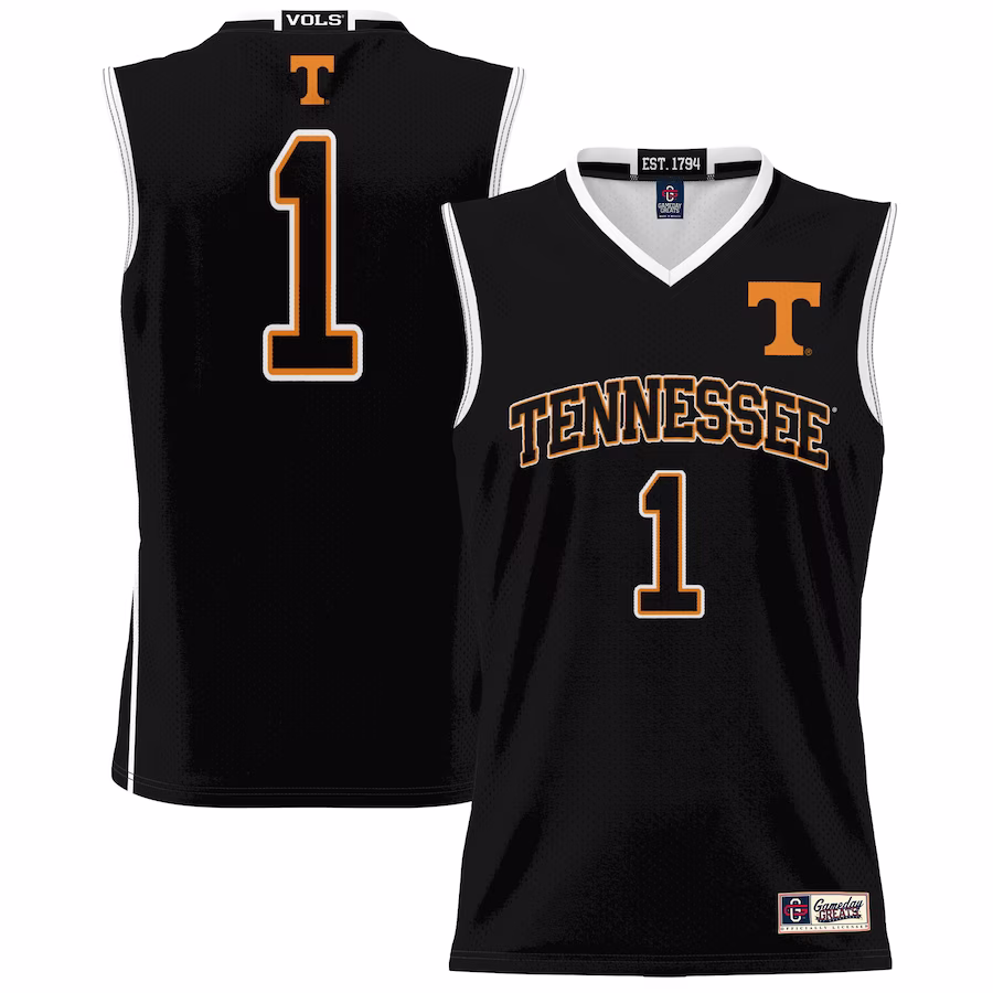 #1 Tennessee Volunteers GameDay Greats Youth Lightweight Basketball Jersey - Black - Puhuasuan