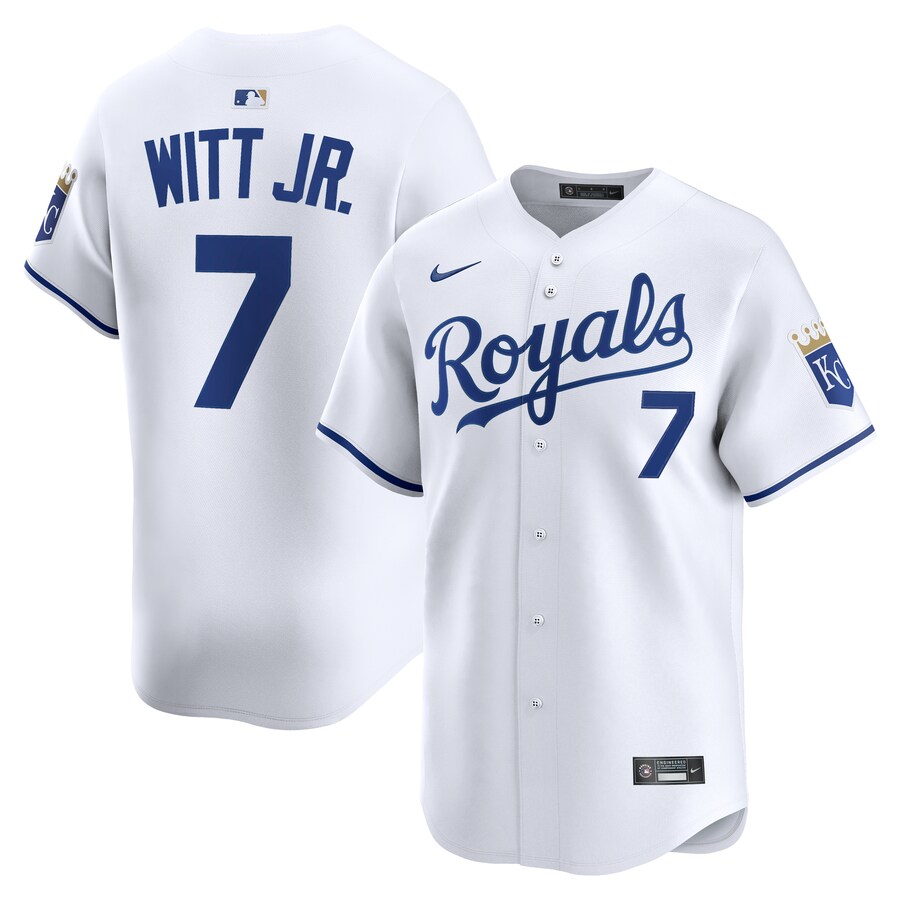 Men's Kansas City Royals Bobby Witt Jr. Nike White Alternate Limited Player Jersey - Puhuasuan