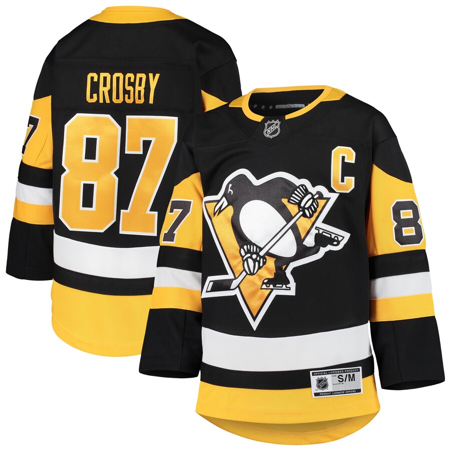 Youth Pittsburgh Penguins Sidney Crosby Black Premier Player Jersey - Puhuasuan