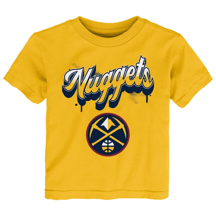 Youth Denver Nuggets  Gold Bubbly Script T-Shirt - Puhuasuan