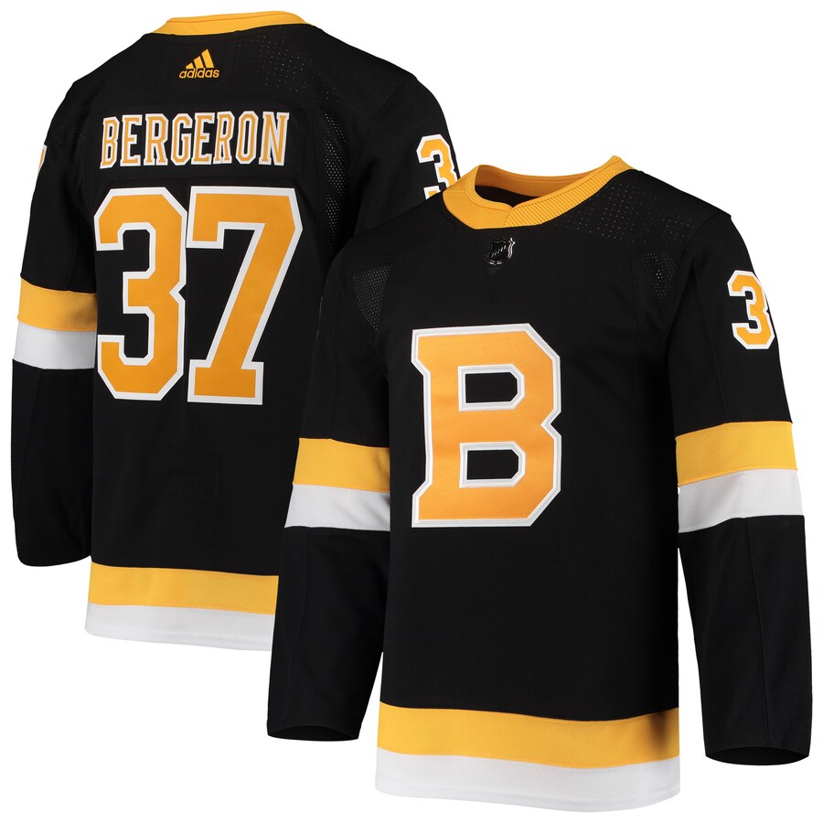Men's Boston Bruins Patrice Bergeron adidas Black Alternate Authentic Player Jersey - Puhuasuan