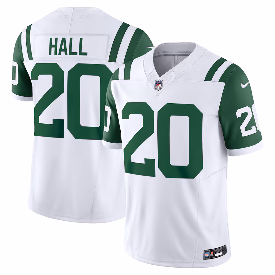 Men's New York Jets Breece Hall Nike White Classic Alternate Vapor F.U.S.E. Limited Jersey - Puhuasuan