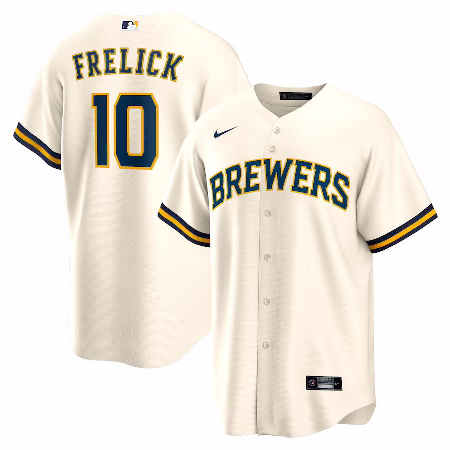 Men's Milwaukee Brewers Sal Frelick Nike Cream Home Replica Player Jersey - Puhuasuan
